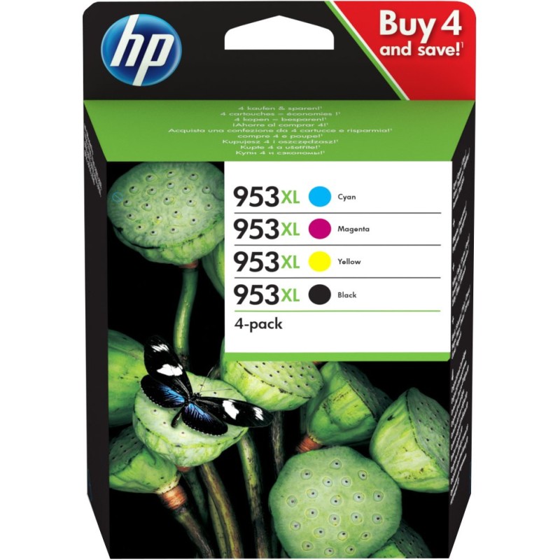 Comprar Hp Multipack Negro / Cian / Magenta / Amarillo 3hz52ae Mcvp 01 953 Xl - Ganga Electrónica