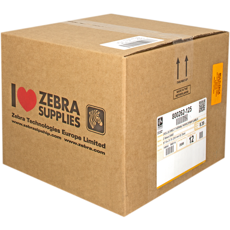 Comprar Zebra Etiquetas 800262-125 12pck Z-Select 12 Rollos, Termo, 2000d, 57x32 Mm, 2100 Et./Rollo, Permanente - Ganga Electrón