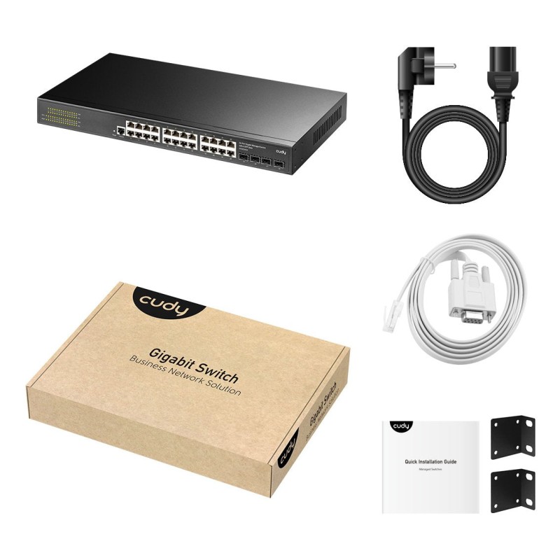 Comprar Cudy Switch De 24 P Rj45 Giga + 4sfp L2 Configurable Montaje En Rack - Ganga Electrónica