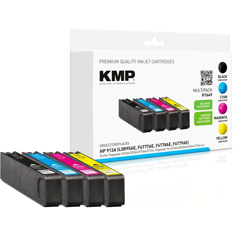 Comprar Kmp Tóner Compatible Hp 913a 3000-3500 Copias. H164v Negro, Cian, Magenta, Amarillo - Ganga Electrónica