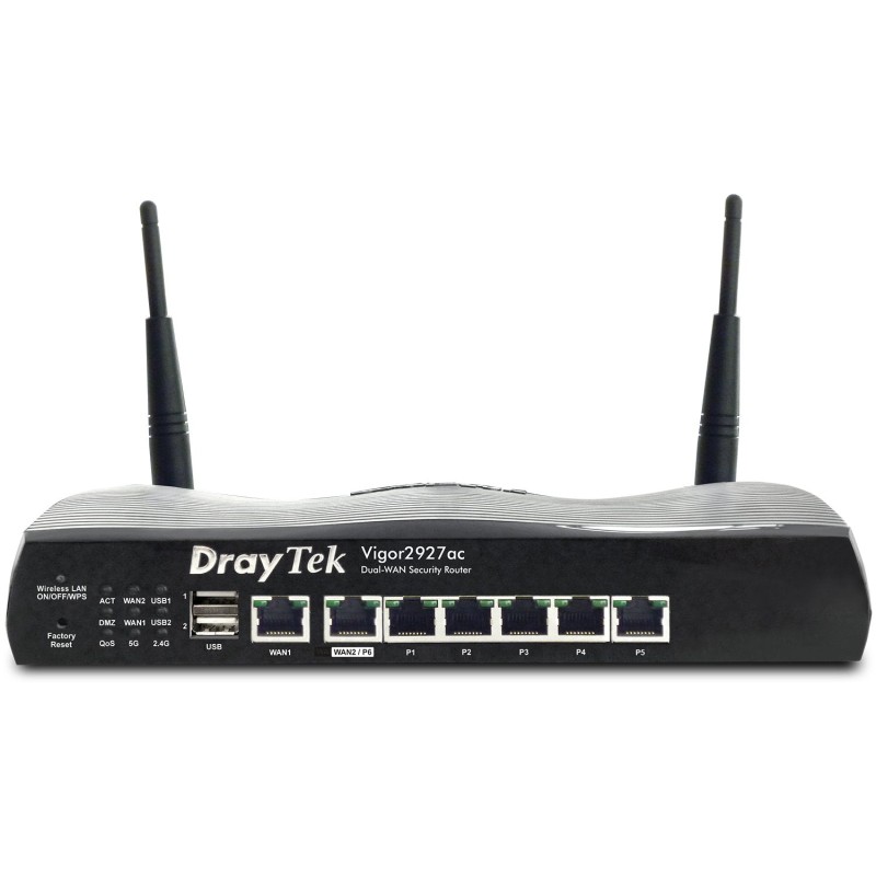 Comprar Draytek Vigor2927ac Router Inalámbrico Gigabit Ethernet Doble Banda (2,4 Ghz / 5 Ghz) Negro - Ganga Electrónica
