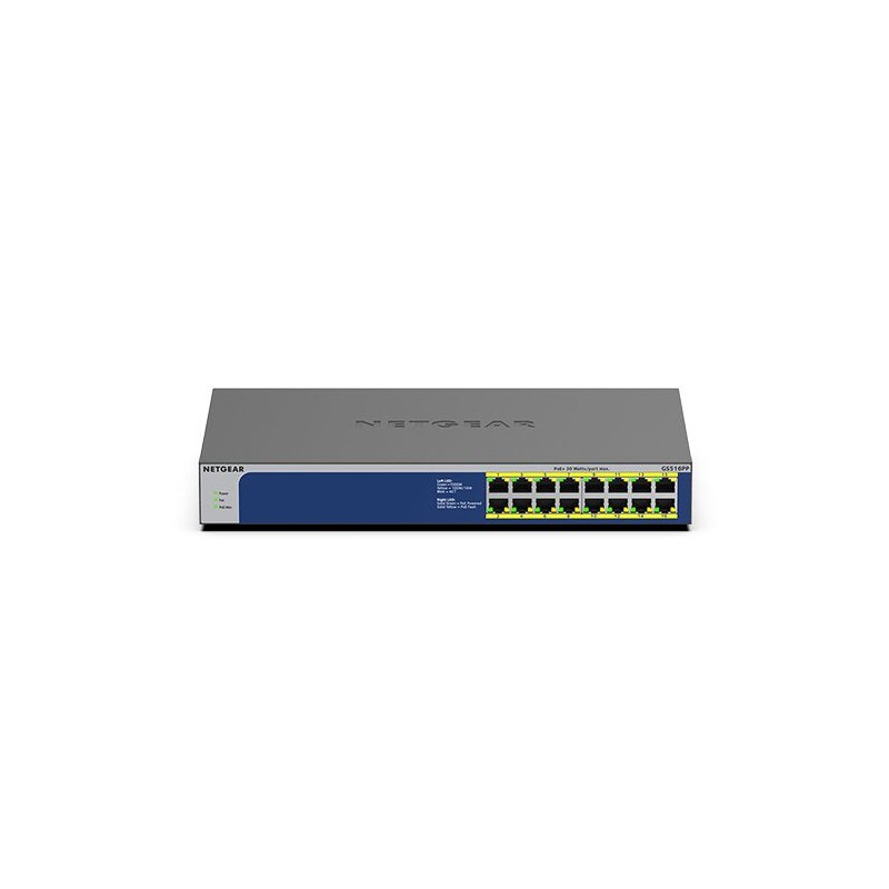 Comprar Switch 16 Ptos Netgear 10/100/1000 Gs516pp 16ptos Gigabit / No Gestionable / Poe+ / 260w Gs516pp-100eus - Ganga Electrón