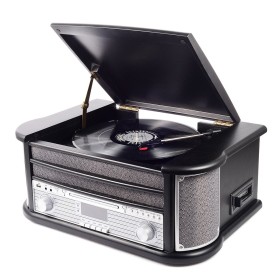 Comprar Tocadiscos Denver Mrd-51 Black, Automático, Negro, Madera, 33 1/3,45,78 Rpm, Giratorio, Dab,Fm - Ganga Electrónica