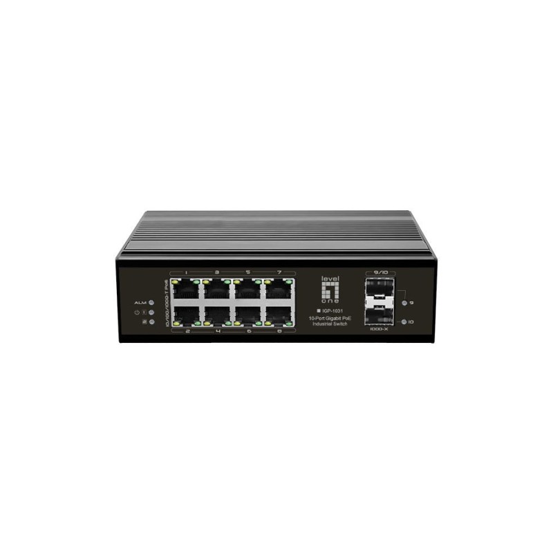 Comprar Switch Levelone 10 Puertos Gigabit Poe En Carril Din, -40 ° C A 75 ° C - Ganga Electrónica