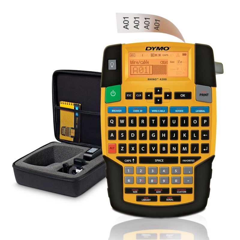 Comprar Dymo Rhino Impresora De Etiquetas Portátil 4200 Teclado Qwerty + Con Maletín - Ganga Electrónica