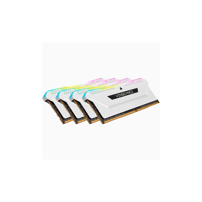Comprar Memoria Corsair 64 Gb Ddr4 3200 4x 16 Gb Kit Cuádruple, Memoria Blanca, Cmh64gx4m4e3200c16w, Vengeance Rgb Pro Sl, Intel
