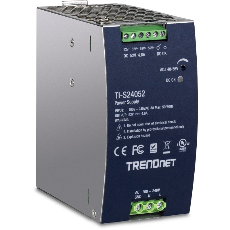 Comprar Fuente De Alimentación Trendnet De Carril Din De 240 W, 52 V Cc, 4,61 A, Ca A Cc - Ganga Electrónica
