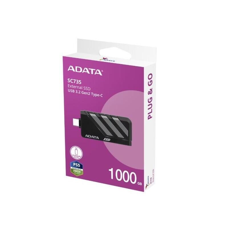 Comprar Adata Ssd Externo Sc735 1tb U3.2c 1000/1000mb/S Grey - Ganga Electrónica