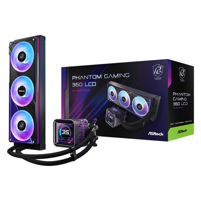 Comprar Refrigerador Liquido Cpu Asrock Phantom Gaming 360 Lcd Black - Ganga Electrónica