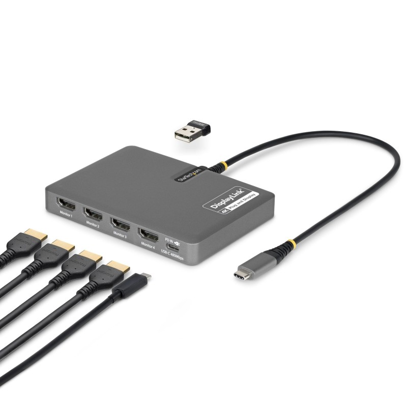 Comprar Startech.Com Quad-Usb-Hdmi-Adapt Base Para Portátil Y Replicador De Puertos Alámbrico Usb 3.2 Gen 1 (3.1 Gen 1) Type-C G