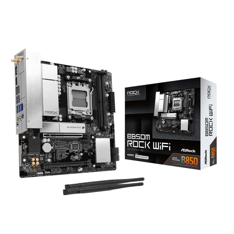 Comprar Placa Base Asrock B850m Rock Wifi Am5 Matx Hdmi Dp Ddr5 - Ganga Electrónica