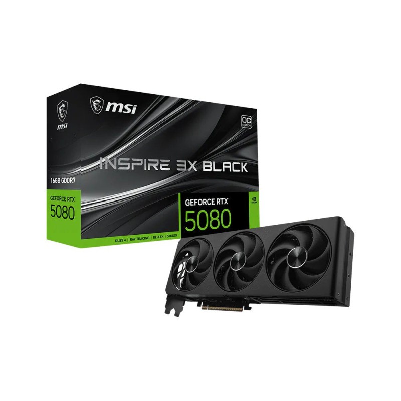 Comprar Rtx 5080 16g Msi Inspire 3x Oc Negro Gddr7 3 Fan - Ganga Electrónica