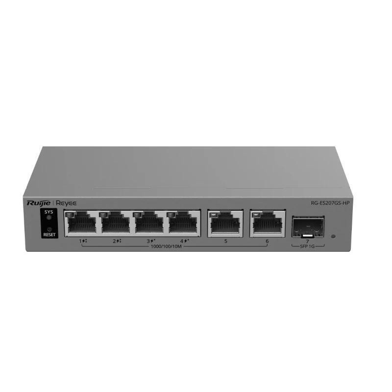 Comprar Switch Gestionable L2 Ruijie Rg-Es207gs-Hp 7p 6xrj45 Gb 1xsfp Ge 4xpoe(2xpoe++) 120w - Ganga Electrónica