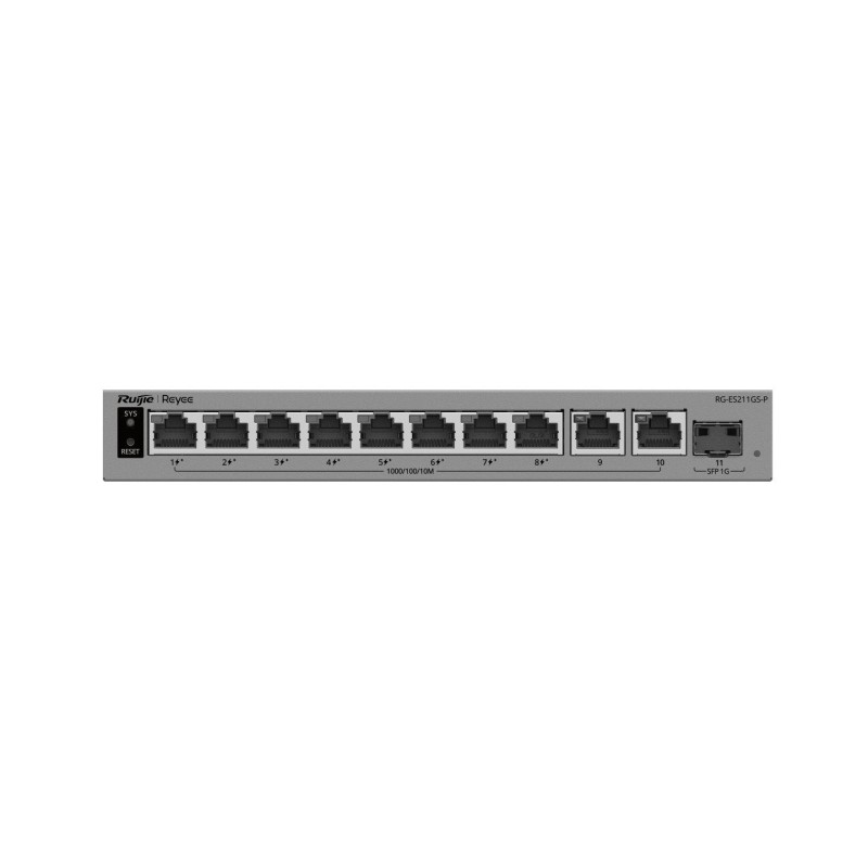 Comprar Switch Gestionable L2 Ruijie Rg-Es211gs-P 11p 10xrj45 Gb 1xsfp Ge 8xpoe 120w Gestion En La Nube - Ganga Electrónica
