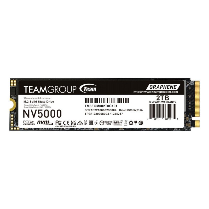 Comprar Disco Ssd Teamgroup 2tb Nv5000 Tm8fgm002t0c101 Pcie M.2 Pcie 4.0 X4 - Ganga Electrónica