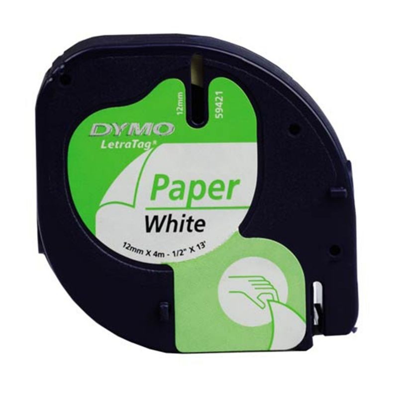 Comprar Cinta Rotuladora Adhesiva de Papel DYMO 59421/ para Letratag/ 12mm x 4M/ Blanca - Ganga Electrónica