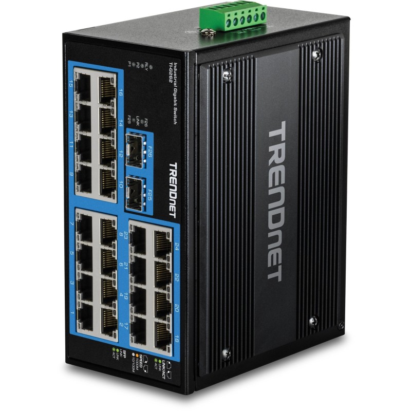 Comprar Trendnet 26-Port Hardened Indumrial Gigabit Din-Rail Switch - Ganga Electrónica