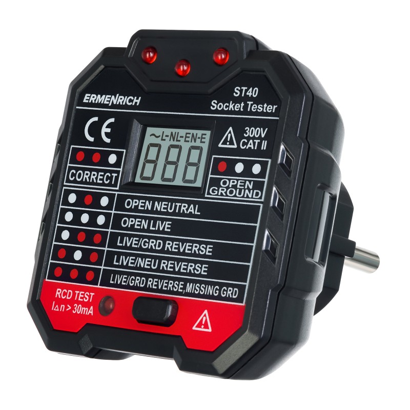 Comprar Comprobador de enchufes Ermenrich Zing ST40 - Ganga Electrónica