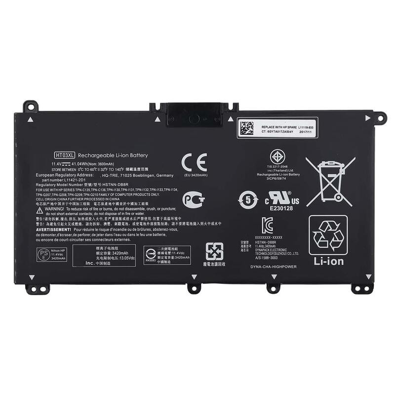 Bateria compatible para portátil hp 240 g7 245 g7 250 g7 255 g7 15-cs 17-by ht03xl 11.4v
