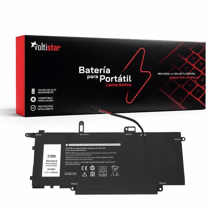 Batería nf2mw para portátil dell 7.4v 4200mah inspiron 7400 latitude 7400 latitude 9410