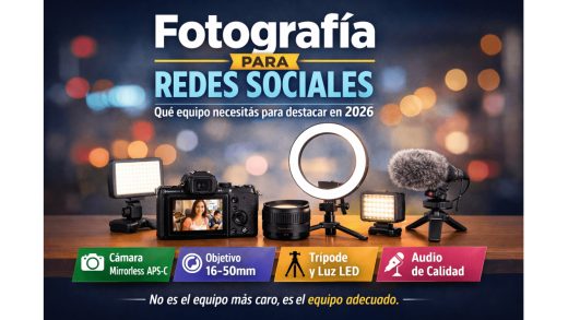 Fotografía para redes sociales: qué equipo necesitas para destacar en 2026